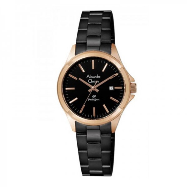 Alexandre Christie AC 1026 Rosegold Black Lady LDBBRBA